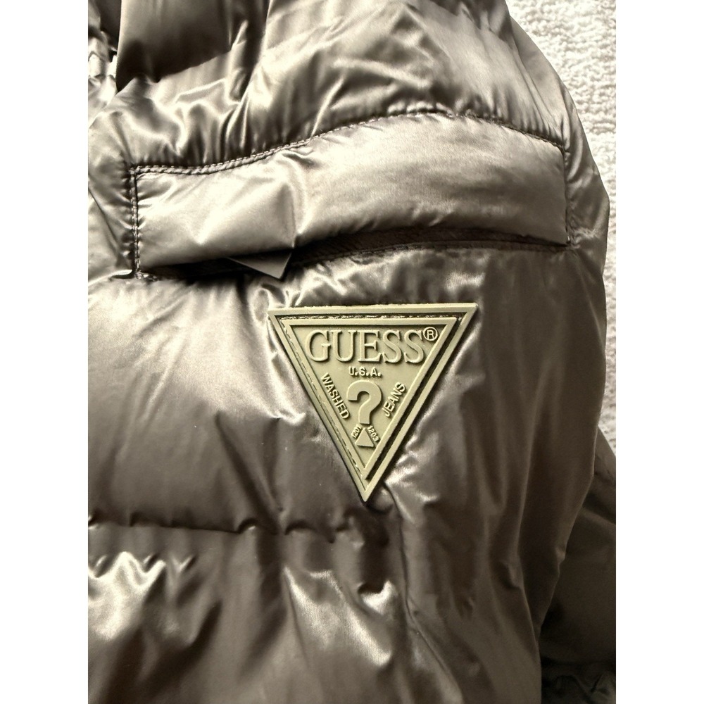 Guess USA Men's Puffer Quilted Jacket Size XL color Grey Full Zip - Picture 5 of 11